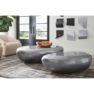 Phillips CollectionRiver Stone Coffee Table, Liquid Silver, LargePH67800Aloha Habitat