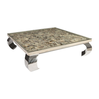 Phillips CollectionShell Coffee Table, Glass Top, Ming Stainless Steel LegsPH81449Aloha Habitat