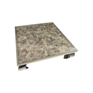 Phillips CollectionShell Coffee Table, Glass Top, Ming Stainless Steel LegsPH81449Aloha Habitat