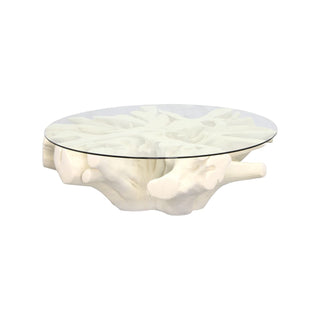 Phillips CollectionSono Cast Root Coffee Table, With Glass, Roman StonePH83595Aloha Habitat