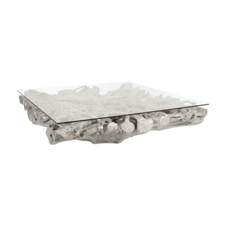 Phillips CollectionSquare Root Cast Coffee Table, With GlassPH64211Aloha Habitat