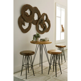 Phillips CollectionString Bar Stool on Black Metal Legs, Swivel Seat, NaturalTH93210Aloha Habitat