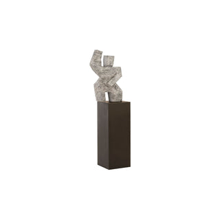 Phillips CollectionTai Chi Arm Up Sculpture on Pedestal, Gray Stone Finish, BlackTH94536Aloha Habitat