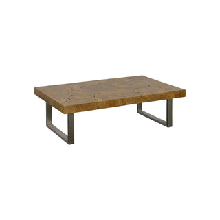 Phillips CollectionTeak Slice Coffee Table, Stainless Steel Legs, RectangleID113631Aloha Habitat