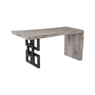 Phillips CollectionWaterfall Desk, Gray Stone, Satin Black Overlap LegTH103659Aloha Habitat