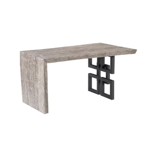 Phillips CollectionWaterfall Desk, Gray Stone, Satin Black Overlap LegTH103659Aloha Habitat