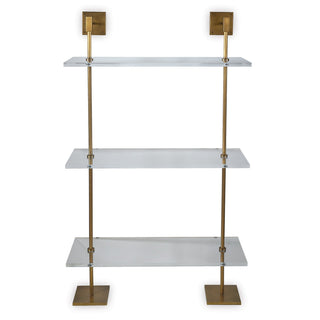 Port 68Marais 3 - tier Shelf Lucite/ Age Brass 36"WAFGS - 313 - 01Origins of Home