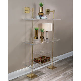 Port 68Marais 3 - tier Shelf Lucite/ Gold 36"WAFGS - 313 - 02Origins of Home