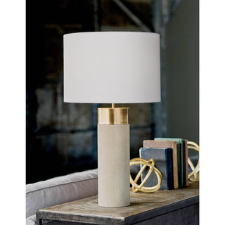 Regina AndrewHarlow Ivory Grey Shagreen Cylinder Table Lamp13 - 1178Origins of Home