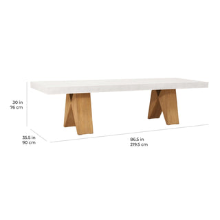 Seasonal LivingClip Teak and Concrete Dining Table - 87"501FT187P2W-87Aloha Habitat