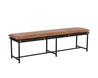 SunpanZancor Bench - Gunmetal - Tan Leather109404Origins of Home