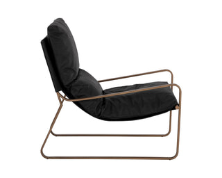 SunpanZancor Lounge Chair - Antique Brass - Charcoal Black Leather110657Origins of Home