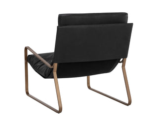 SunpanZancor Lounge Chair - Antique Brass - Charcoal Black Leather110657Origins of Home