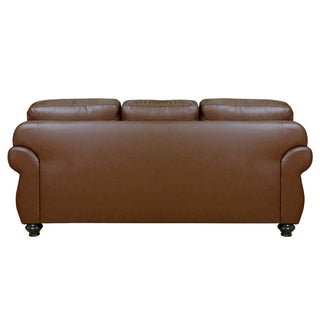 Sunset TradingCharleston 3 Piece Top Grain Leather Living Room Set | Chestnut Brown Rolled Arm Sofa Loveseat and Chair with NailheadsSU-CR2130-86-LF3PAloha Habitat