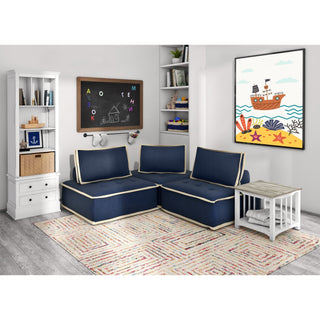 Sunset TradingPixie 3 Piece Sofa Sectional | Modular Couch | Navy Blue and Cream FabricSU-UPX1671135-3A-NWAloha Habitat