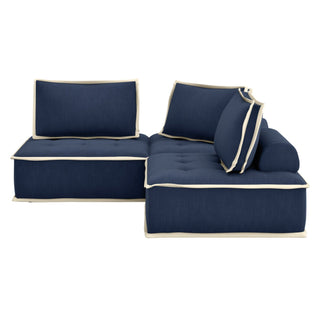 Sunset TradingPixie 3 Piece Sofa Sectional | Modular Couch | Navy Blue and Cream FabricSU-UPX1671135-3A-NWAloha Habitat