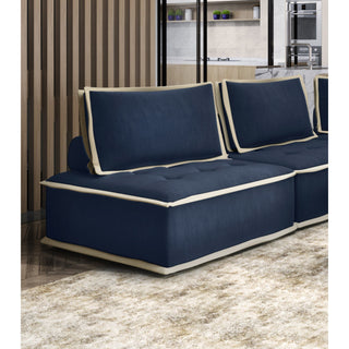 Sunset TradingPixie Armless Accent Chair | Modular Sectional Seating | Navy Blue and Cream FabricSU-UPX1671135NWAloha Habitat