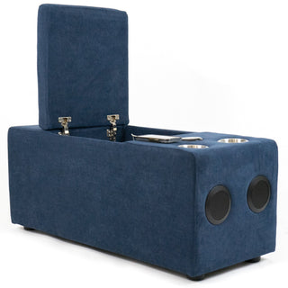 Sunset TradingPixie Speaker Console | Modular Voice Bluetooth USB Outlets Storage Cupholders | Navy FabricSU-UPX1671005MNWAloha Habitat