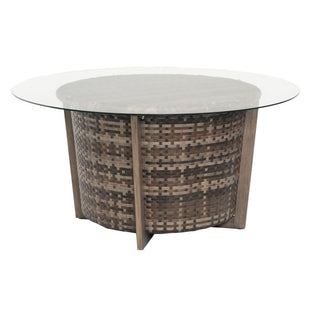 WoodardReunion Round Chat Height Coffee Table With Glass TopS648213Aloha Habitat