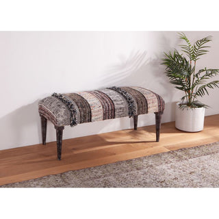 World InteriorsAlgiers 42" Bench in Moroccan Fluffy Black FabricZWALGRBN42Origins of Home