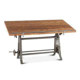 World InteriorsArtezia 62" Drafting Desk with Adjustable Crank in Natural TeakZWAT62Origins of Home