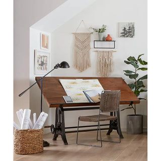 World InteriorsArtezia 62" Drafting Desk with Adjustable Crank in Natural TeakZWAT62Origins of Home