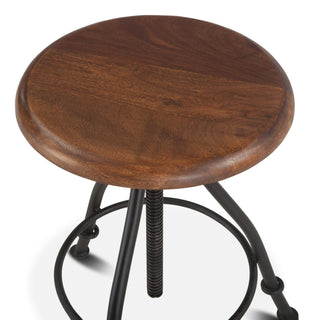 World InteriorsArtezia Height Adjustable Stool in Acacia and Iron with Walnut FinishZWAT13131Origins of Home