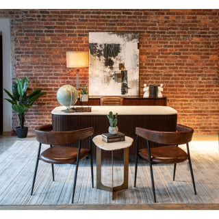 World InteriorsAthena 72" Office Desk with Travertine Top and Aged Mahogany FinishZWATHOD72TRAMOrigins of Home