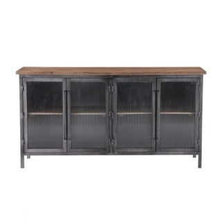 World InteriorsBasel Sideboard in Smoked Acacia with Glass DoorsZWBASGC68Origins of Home