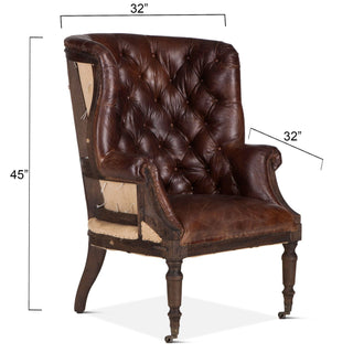 World InteriorsCharles Wingback Armchair in Vintage Cigar LeatherZWCA200 - 011Origins of Home