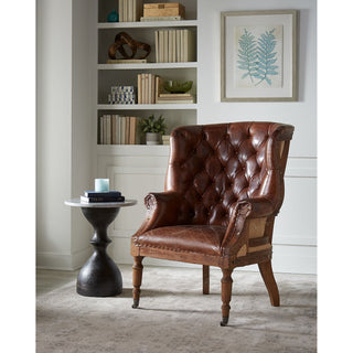 World InteriorsCharles Wingback Armchair in Vintage Cigar LeatherZWCA200 - 011Origins of Home