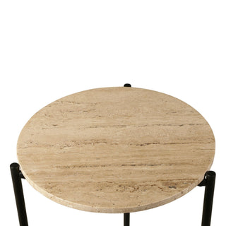 World InteriorsCharleston 18" Side Table in Travertine Stone and IronZWCSTST18TVOrigins of Home