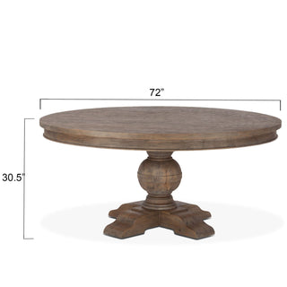 World InteriorsChatham Downs 72" Round Dining Table in Weathered Teak FinishZWCADOTR72WTOrigins of Home