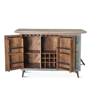 World InteriorsCordoba Bar in Reclaimed Wood with Vintage Teal FinishZWCDB - BAROrigins of Home