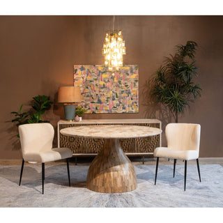 World InteriorsFargo 54" Dining Table in Capri Beige Marble with Mango Wood BaseZWFARRD54CBNMOrigins of Home