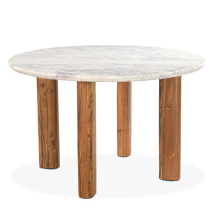 World InteriorsMadrid Marble Round Dining Table with Reclaimed Teak LegsZWMADRD54Origins of Home