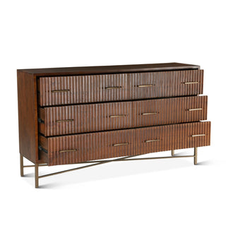 World InteriorsManhattan Retro Mid Century Acacia Wood DresserZWMANDR69Origins of Home