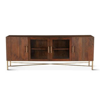 World InteriorsManhattan Retro Mid Century Acacia Wood Media CabinetZWMANMC78Origins of Home