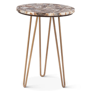 World InteriorsMumbai 17" Side Table in Stone Agate with Iron BaseZWMUMST17AGBOrigins of Home