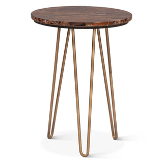 World InteriorsMumbai 17" Side Table in Tiger Eye with Iron BaseZWMUMST17TEBOrigins of Home