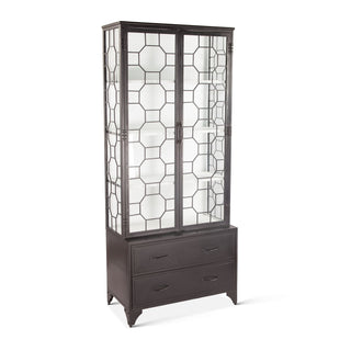 World InteriorsNeapolitan 37 in Iron and Glass Cabinet Matte BlackZWNEOGC37BLKOrigins of Home