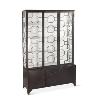 World InteriorsNeapolitan 56 in Iron and Glass Cabinet Matte BlackZWNEOGC56BLKOrigins of Home