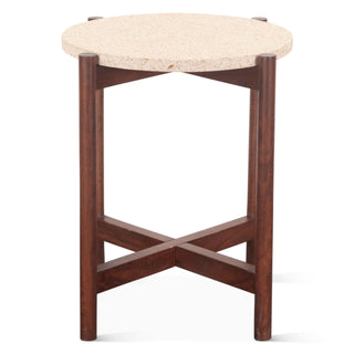 World InteriorsNotion Side Table with Beige Sandstone in Walnut FinishZWNOTST18BMWNOrigins of Home