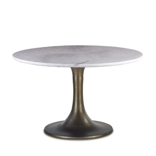 World InteriorsPalm Desert Dining Table in White Marble with Bronze Tulip BaseZWPDBRZTULWHTOrigins of Home