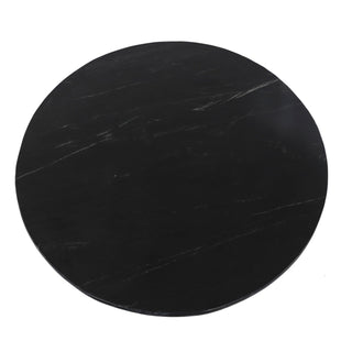 World InteriorsPalm Desert Natural Black Marble Dining Table with Brushed Steel Tulip BaseZWPDSTTULBLAOrigins of Home