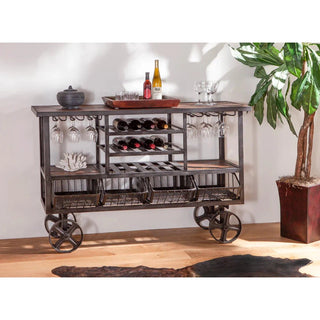 World InteriorsPaxton 60 - Inch Reclaimed Teak Bar Cart with WheelsZWPXBCT60Origins of Home