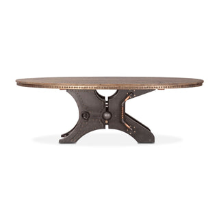 World InteriorsRustic Revival Industrial Teak Wood Oval Shape Dining TableZWRRODT94Origins of Home