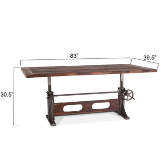 World InteriorsWelles 84 - Inch Adjustable Reclaimed Teak Wood Dining TableZWMFDT84Origins of Home