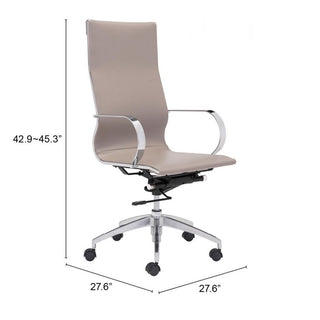 Zuo ModernZuo Modern | Glider High Back Office Chair Taupe100373Aloha Habitat