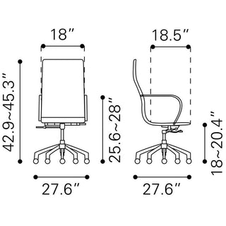 Zuo ModernZuo Modern | Glider High Back Office Chair Taupe100373Aloha Habitat